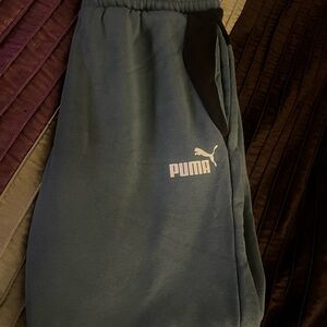 Puma Slate Blue Fleece Pants- Mens Medium Sweatpants- like new